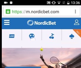 Nordicbet Mobile experience